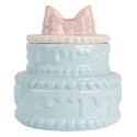 Clayre & Eef Coperchio del barattolo di stoccaggio Torta Ø 13x15 cm Blu Rosa  Ceramica