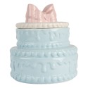 Clayre & Eef Coperchio del barattolo di stoccaggio Torta Ø 13x15 cm Blu Rosa  Ceramica