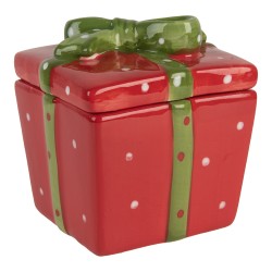 Clayre & Eef Vorratsglas Geschenk  9x9x11 cm Rot Keramik