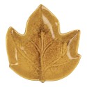 Clayre & Eef Decorative Bowl Leaf 14x13x2 cm Yellow Ceramic