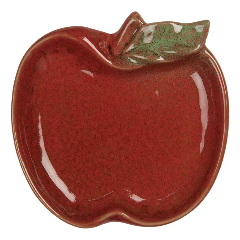 Clayre & Eef Bol de décoration Pomme 13x13x2 cm Rouge Céramique