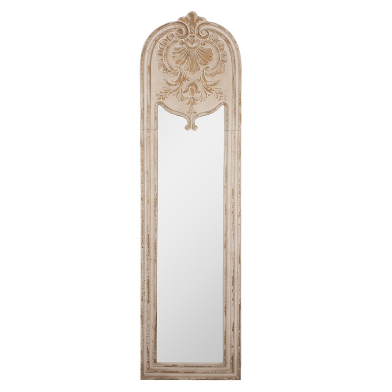 Clayre & Eef Mirror 48x4x180 cm Beige Wood Glass