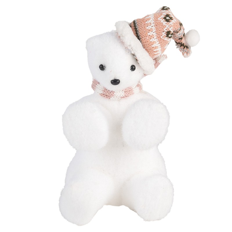 Clayre & Eef Decorative Figurine Bear 11x11x18 cm White Synthetic