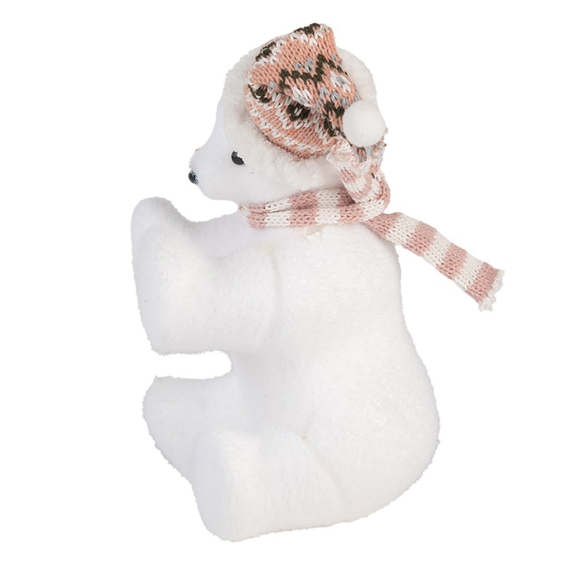 Clayre & Eef Decorative Figurine Bear 11x11x18 cm White Synthetic