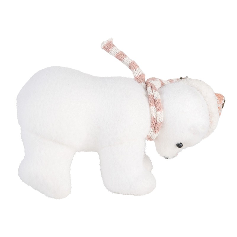 Clayre & Eef Decorative Figurine Bear 11x11x18 cm White Synthetic
