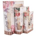 Clayre & Eef Opbergdoos Set van 3 27/22/ 17 cm Beige Hout Fiets