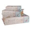 Clayre & Eef Storage Box Set of 3 Books 27/22 /17 cm Beige Wood Bird