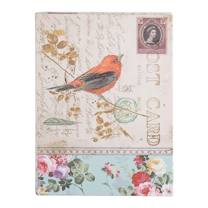 Clayre & Eef Storage Box Set of 3 Books 27/22 /17 cm Beige Wood Bird