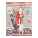 Clayre & Eef Storage Box Set of 3 Books 27 /22 /17 cm Blue Wood Santa Claus