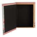 Clayre & Eef Storage Box Set of 3 Books 27 /22 /17 cm Blue Wood Santa Claus