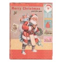 Clayre & Eef Scatola di archiviazione set di 3 Libri 27 /22 /17 cm Rosso Legno  Babbo Natale
