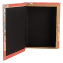 Clayre & Eef Scatola di archiviazione set di 3 Libri 27 /22 /17 cm Rosso Legno  Babbo Natale