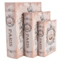 Clayre & Eef Storage Box Set of 3 Books 27 /22 /17 cm Beige Wood