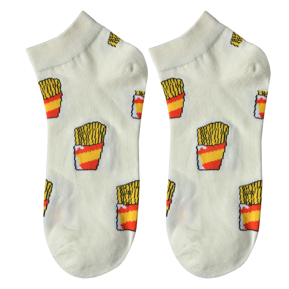 Clayre & Eef Grappige Sokken one size Beige Polyester friet afbeelding