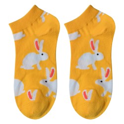 Clayre & Eef Funny Socks one size Yellow Polyester Rabbit