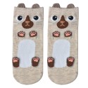 Clayre & Eef Funny Socks one size Beige Polyester Cat