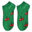 Clayre & Eef Grappige Sokken one size Groen Polyester Kersen