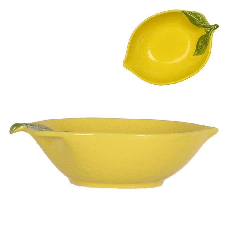 Clayre & Eef Bowl Lemon 225 ml Yellow Ceramic