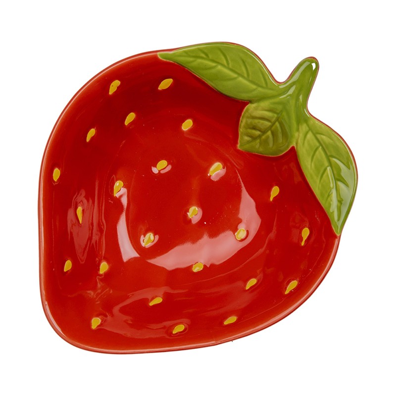 Clayre & Eef Bowl Strawberries 275 ml Red Ceramic