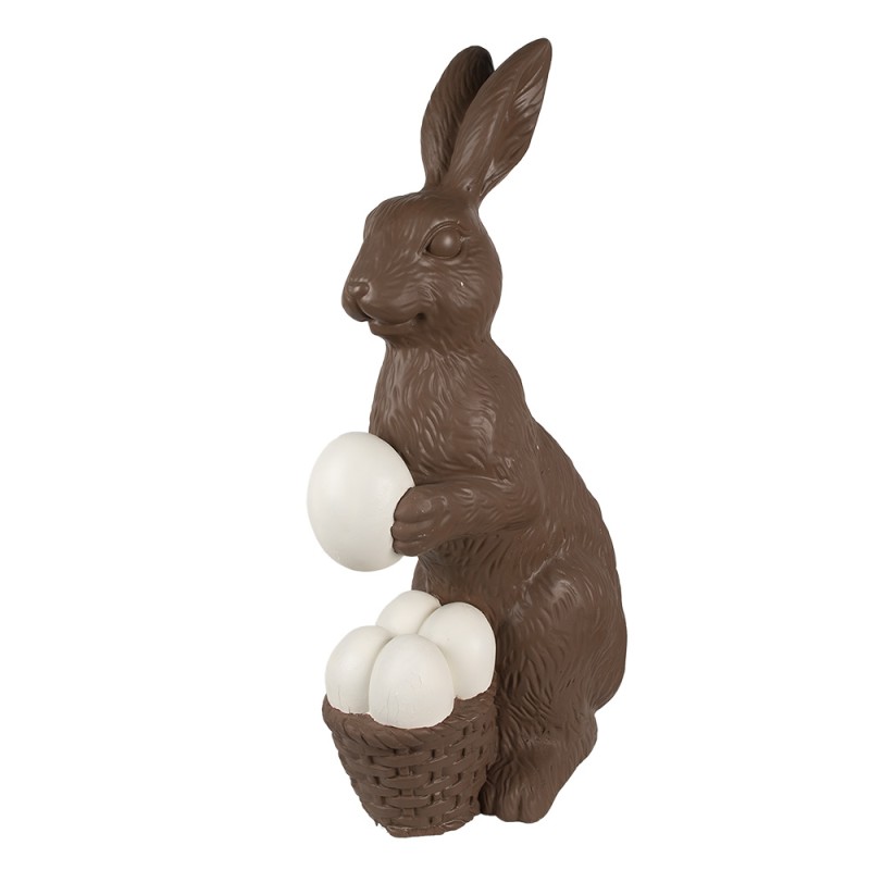 Clayre & Eef Statuetta decorativa Coniglio 47x25x82 cm Marrone Materiale ceramico