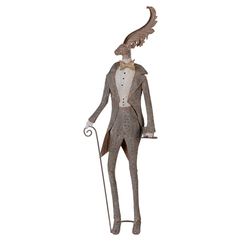 Clayre & Eef Dekorationsfigur Hirsch 27x15x84 cm Braun Metall