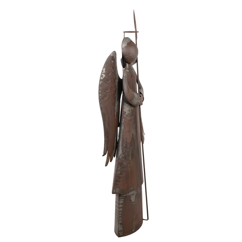 Clayre & Eef Kerstdecoratie Beeld Engel 48x18x133 cm Bruin Metaal