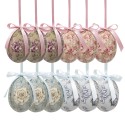 Clayre & Eef Ensemble de 12 pendentifs de Pâques Œuf Ø 4x5 cm Multicolore Plastique