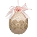Clayre & Eef Osteranhänger Ei Ø 11x14 cm Beige Textil auf Kunststoff
