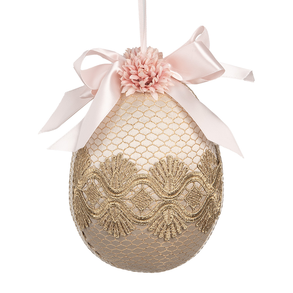 Clayre&Eef Paashanger EiØ 11x14 cm Beige Textiel afbeelding