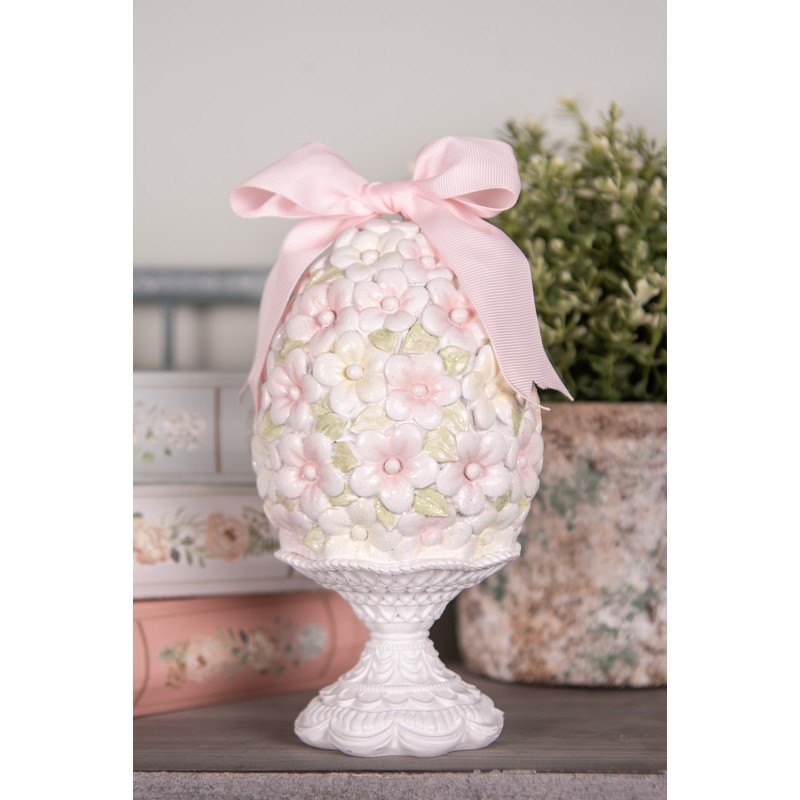 Clayre & Eef Decorative Figurine Egg Ø 10x20 cm Pink Plastic