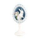 Clayre & Eef Statuetta decorativa Uovo 11x9x21 cm Blu Plastica