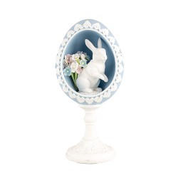Clayre & Eef Figurine décorative Œuf 11x9x21 cm Bleu Plastique