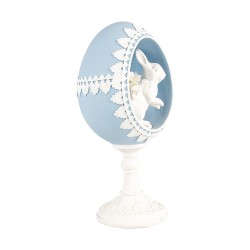 Clayre & Eef Figurine décorative Œuf 11x9x21 cm Bleu Plastique