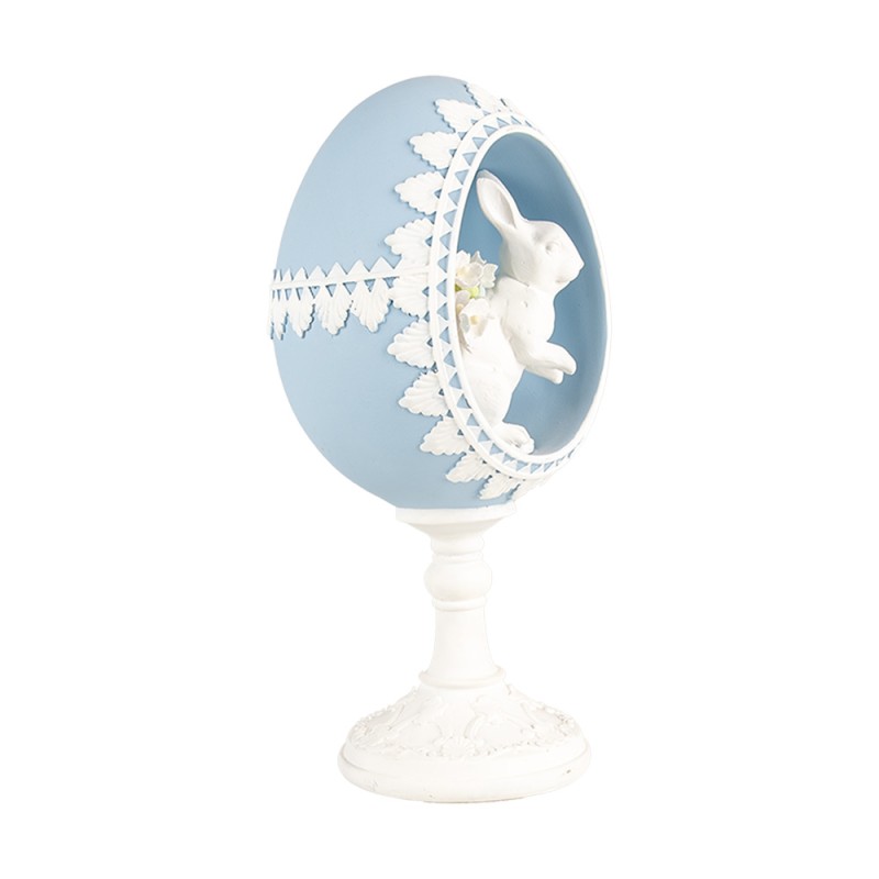 Clayre & Eef Statuetta decorativa Uovo 11x9x21 cm Blu Plastica