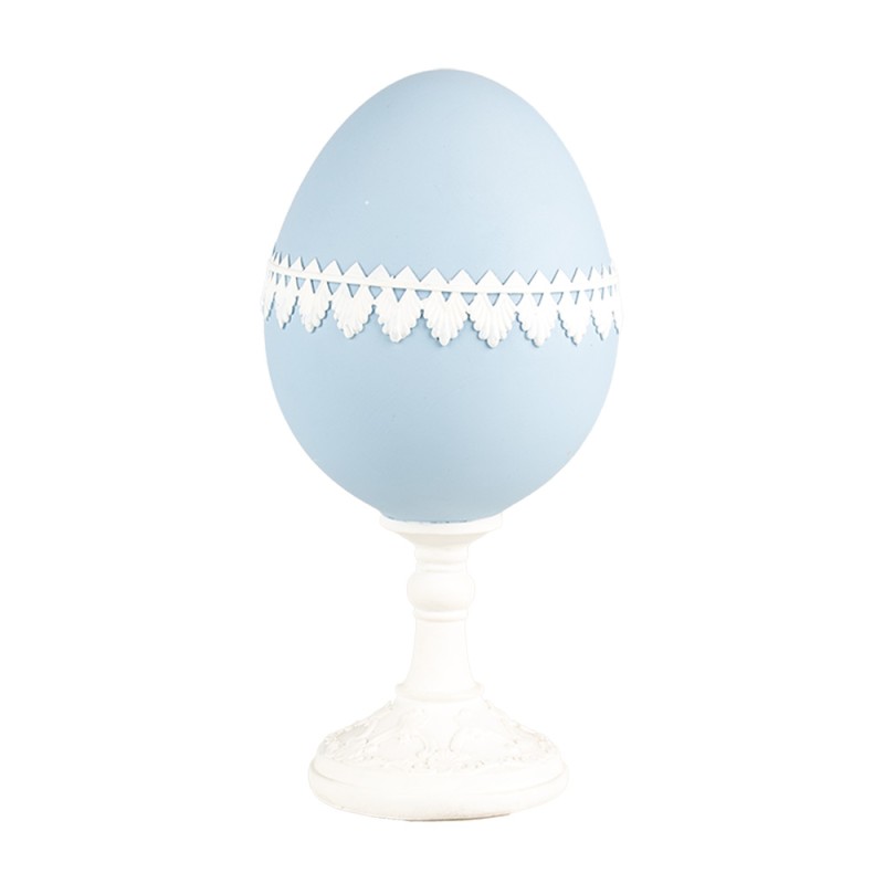 Clayre & Eef Statuetta decorativa Uovo 11x9x21 cm Blu Plastica