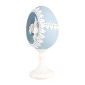 Clayre & Eef Statuetta decorativa Uovo 11x9x21 cm Blu Plastica