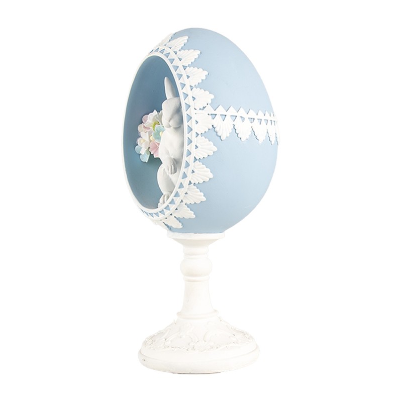 Clayre & Eef Statuetta decorativa Uovo 11x9x21 cm Blu Plastica