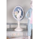 Clayre & Eef Statuetta decorativa Uovo 11x9x21 cm Blu Plastica