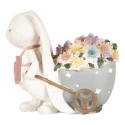 Clayre & Eef Figurine décorative Lapin 11x6x10 cm Blanc Plastique