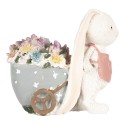 Clayre & Eef Figurine décorative Lapin 11x6x10 cm Blanc Plastique