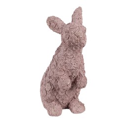 Clayre & Eef Figurine décorative Lapin 19x11x26 cm Rose Plastique