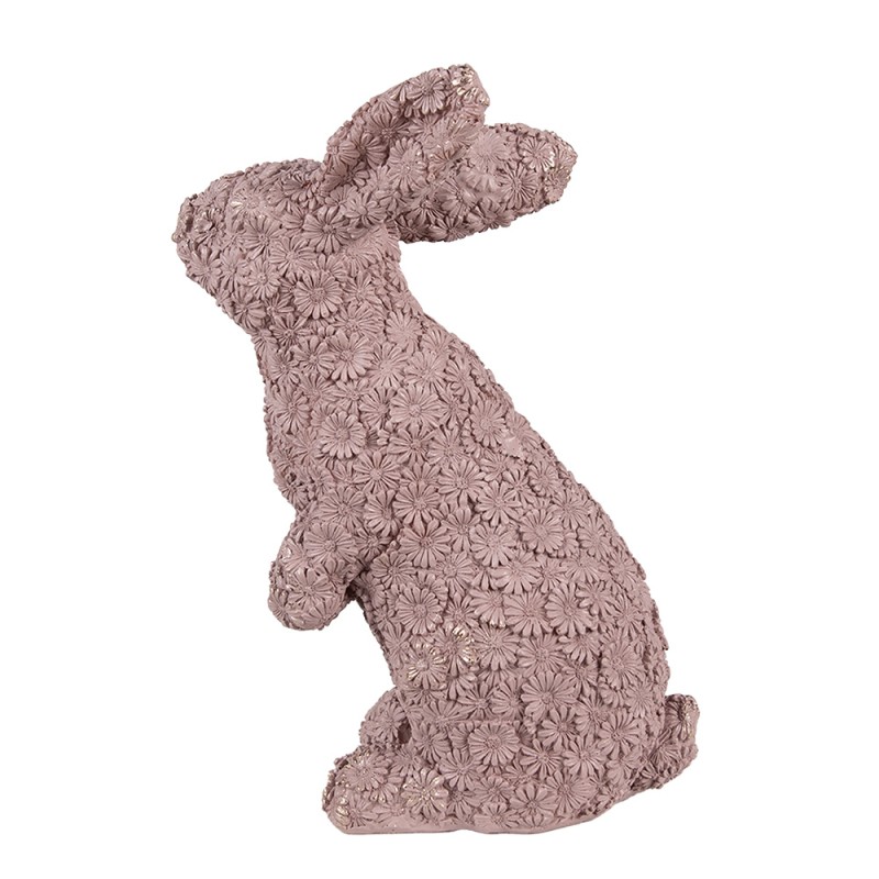 Clayre & Eef Statuetta decorativa Coniglio 19x11x26 cm Rosa Plastica