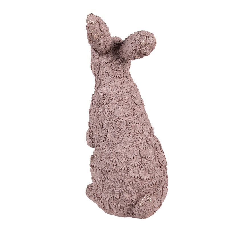 Clayre & Eef Statuetta decorativa Coniglio 19x11x26 cm Rosa Plastica