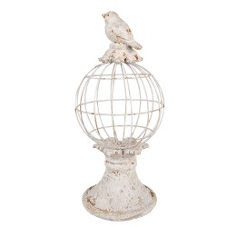Clayre & Eef Decoratie Beeld Vogel 12x7x14 cm Grijs Kunststof