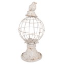 Clayre & Eef Figurine décorative Oiseau 12x7x14 cm Gris Plastique