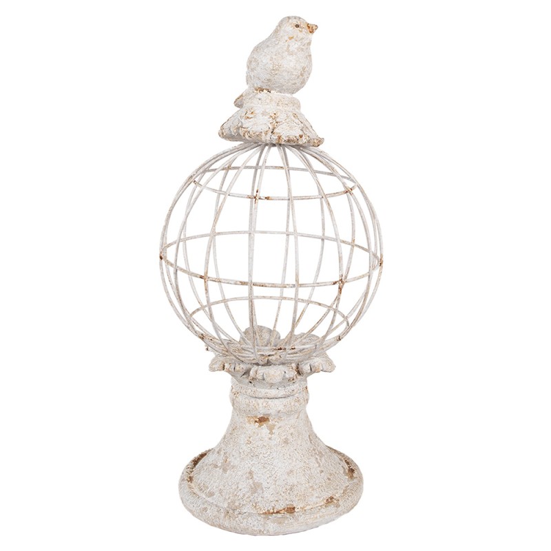 Clayre & Eef Figurine décorative Oiseau 12x7x14 cm Gris Plastique
