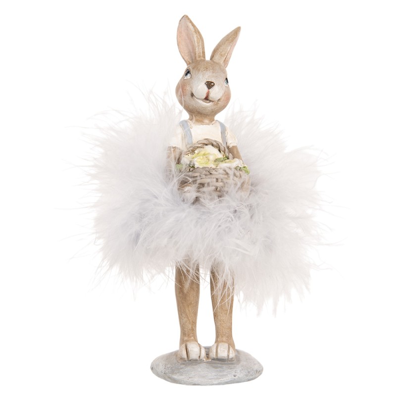 Clayre & Eef Decorative Figurine Rabbit 17 cm Beige Plastic