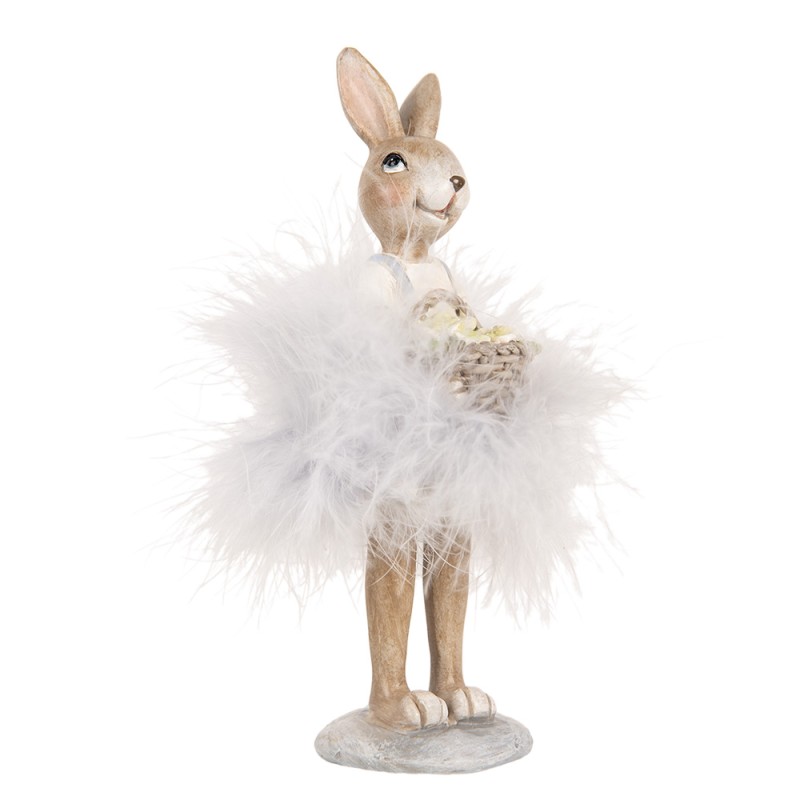 Clayre & Eef Decorative Figurine Rabbit 17 cm Beige Plastic