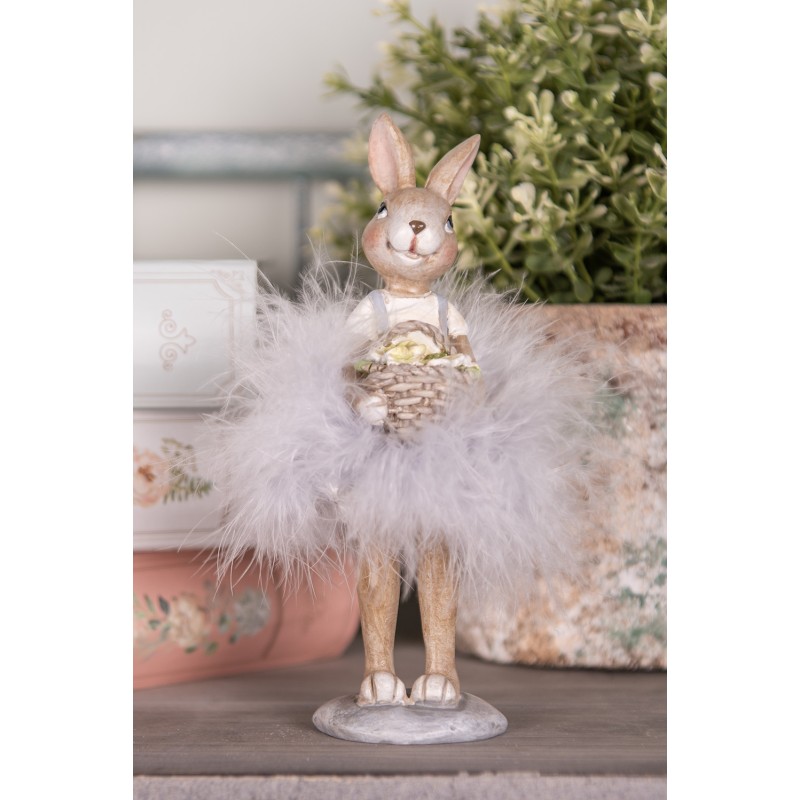 Clayre & Eef Decorative Figurine Rabbit 17 cm Beige Plastic