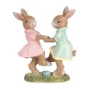 Clayre & Eef Statuetta decorativa Conigli 8x3x8 cm Beige Plastica